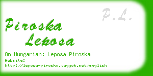 piroska leposa business card